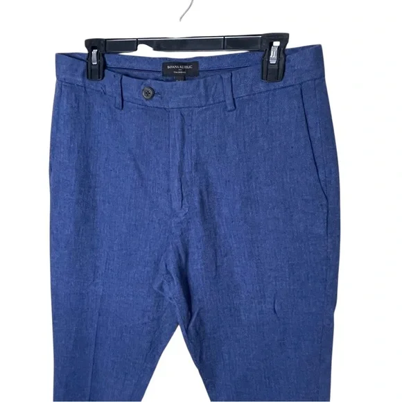 Banana Republic 2pc Linen Set Men’s M 31x30 Blue Shirt Jacket & Pants Flat NWT